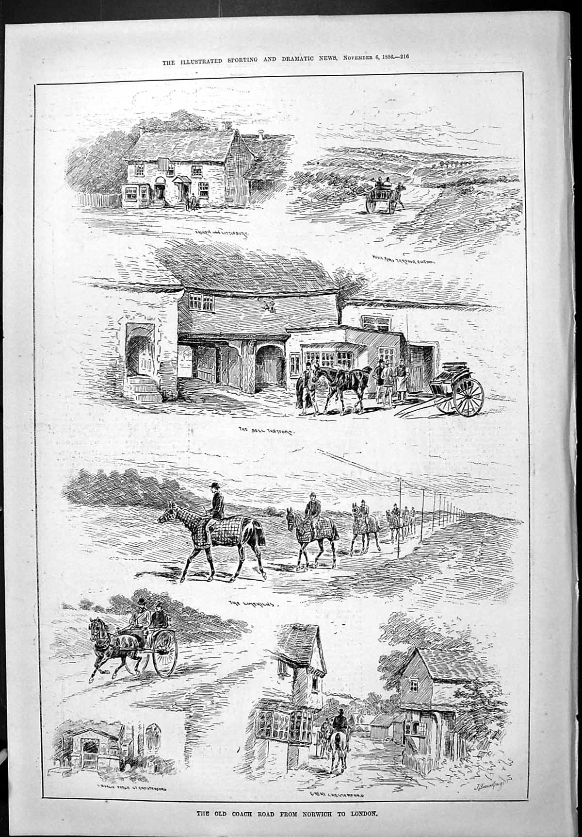Old Sporting Dramatic News 1886 Coaching Norwich London Thetford Lime Victorian