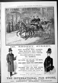 Antique Old Print Sporting Dramatic News 1886 International Fur Store London