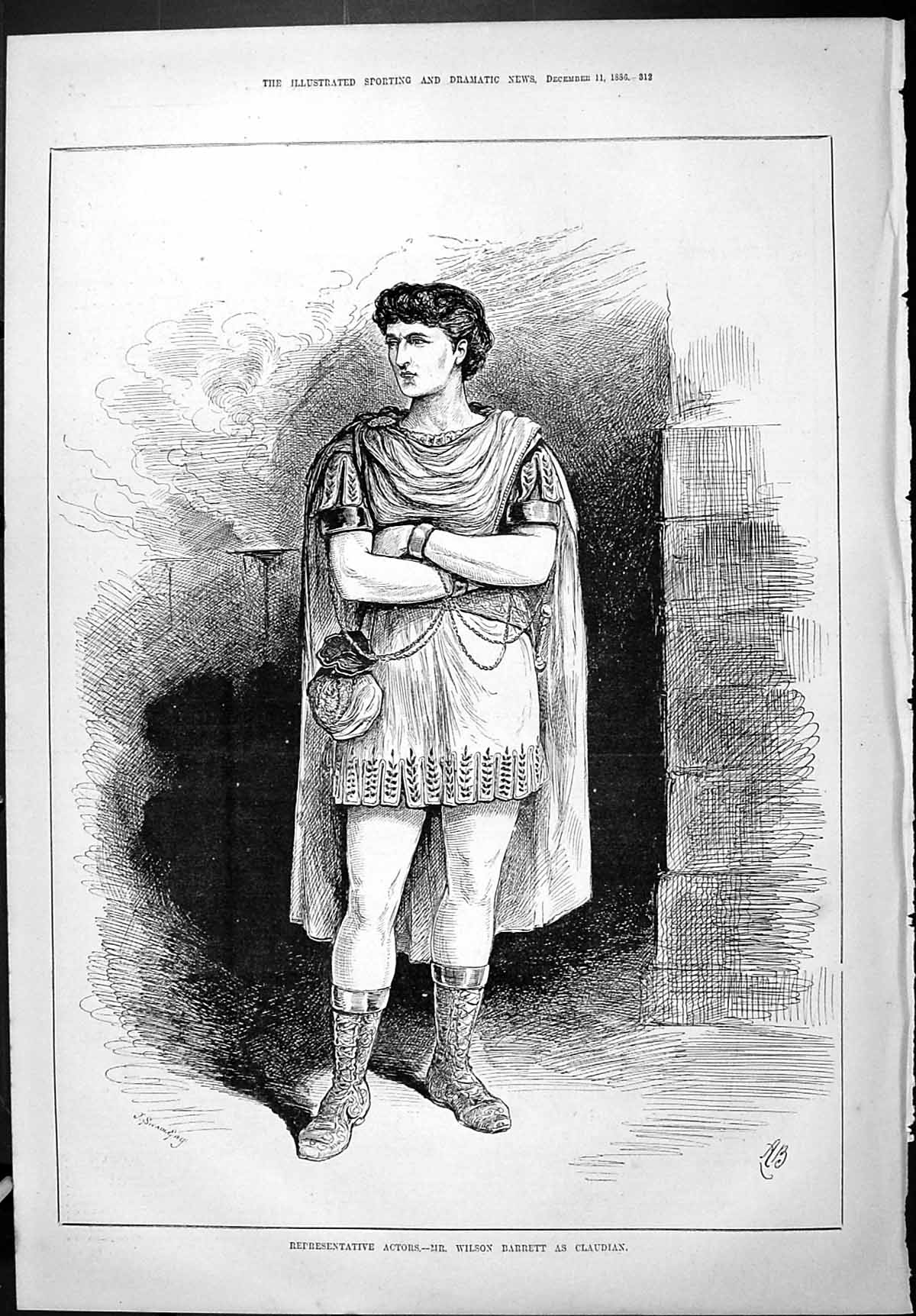 Old Sporting Dramatic News 1886 Theatre Actor Mr Wilson Barrett Claud Victorian