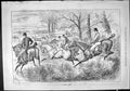 Old Sporting Dramatic News 1886 Merry Gallop Horses Hunting Jumping F Victorian