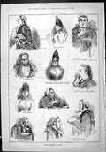 Old 1886 Pencil Sketches Court Campbell Butt Miles Murphy Russell Loc Victorian