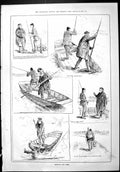 Old Sporting Dramatic News 1886 Spinning Pike Fishing Fish River Boat Victorian