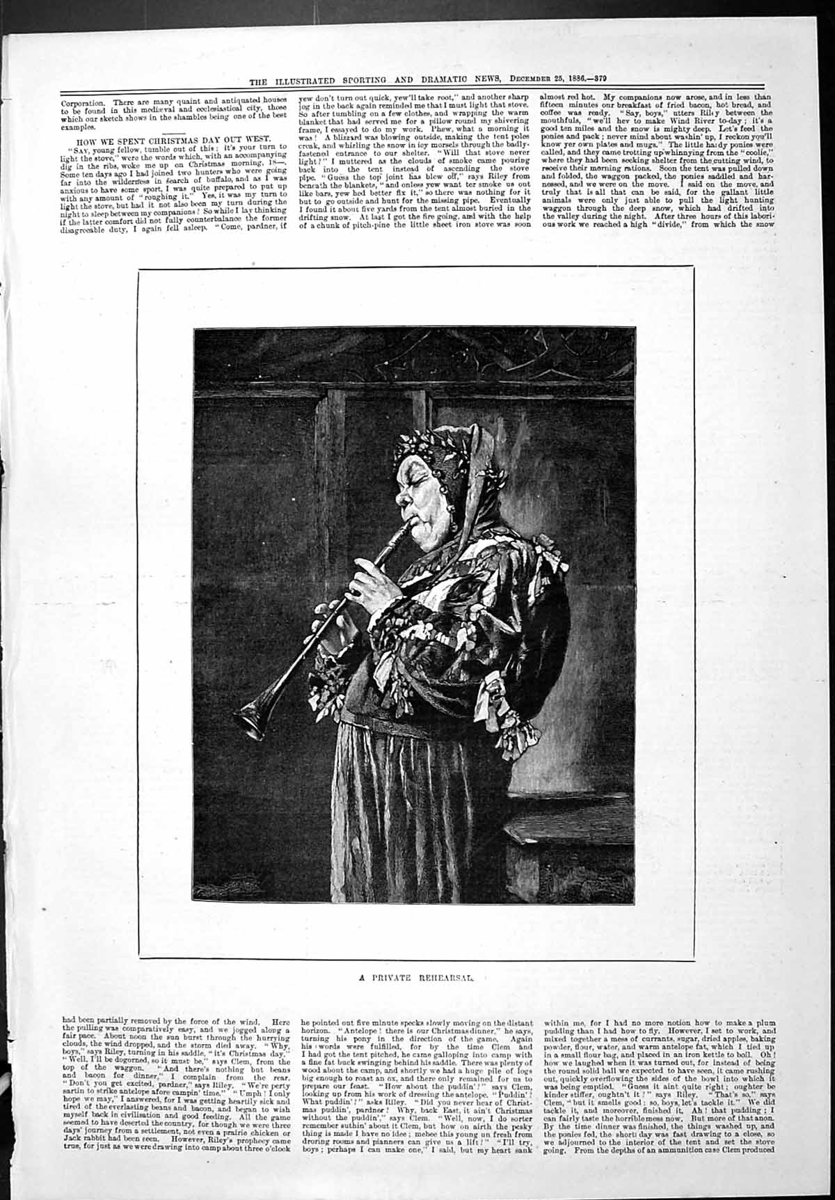 Old Sporting Dramatic News 1886 Private Rehearsal Jester Man Costume Victorian