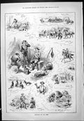 Old Sporting Dramatic News 1886 Christmas Canada Coyotes Captious Cri Victorian