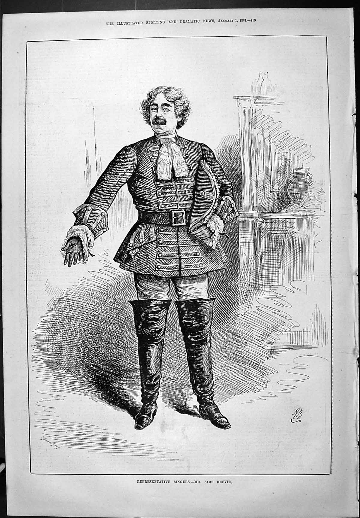Old Sporting Dramatic News 1887 Representative Singers Mr Sims Reeves Victorian