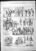 Antique Old Print Sporting Dramatic News 1887 Frost Snow Winter Ice Skating