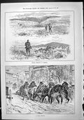 Old Sporting Dramatic News 1887 Grouse Shooting Alberta Hunting Snow Victorian