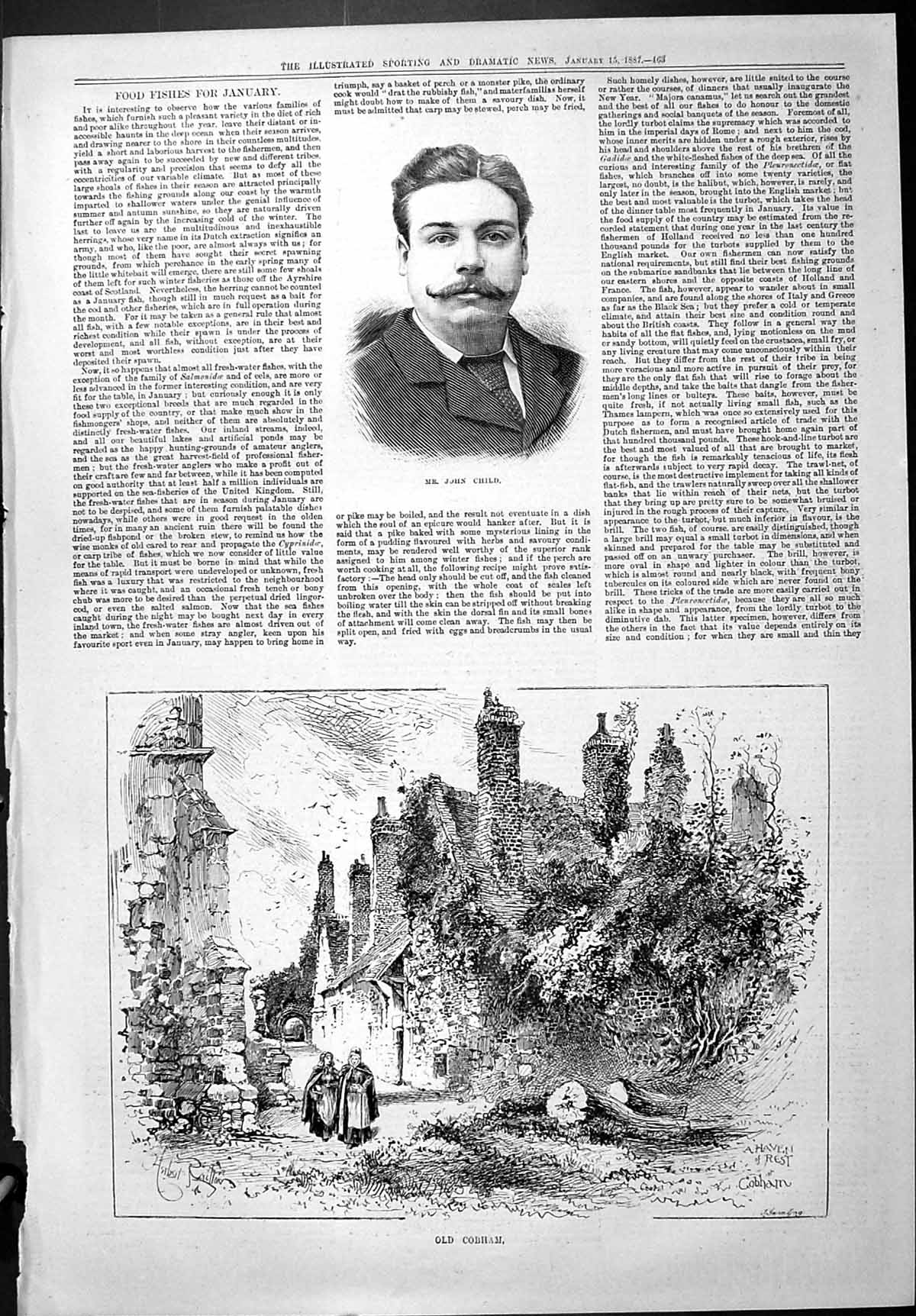 Antique Print Sporting Dramatic News 1887 John Child Cobham Haven Rest Swai