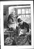 Antique Print Sporting Dramatic News 1887 Listed Lady Fishing Net Craft Fin