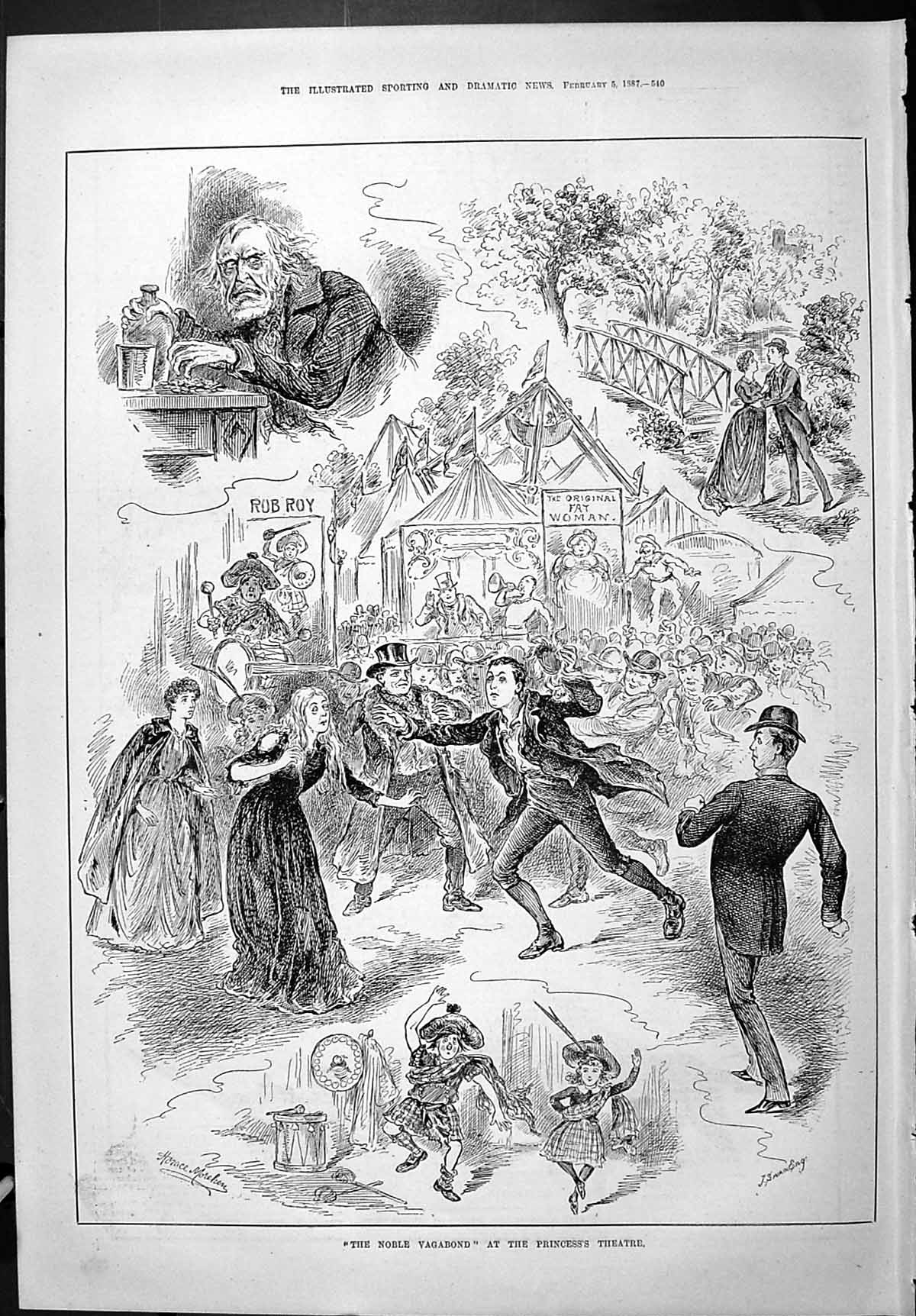 Old Sporting Dramatic News 1887 Noble Vagabond Princess'S Theatre Act Victorian