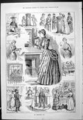Old Sporting Dramatic News 1887 St. Valentines Day Romance Cards Post Victorian