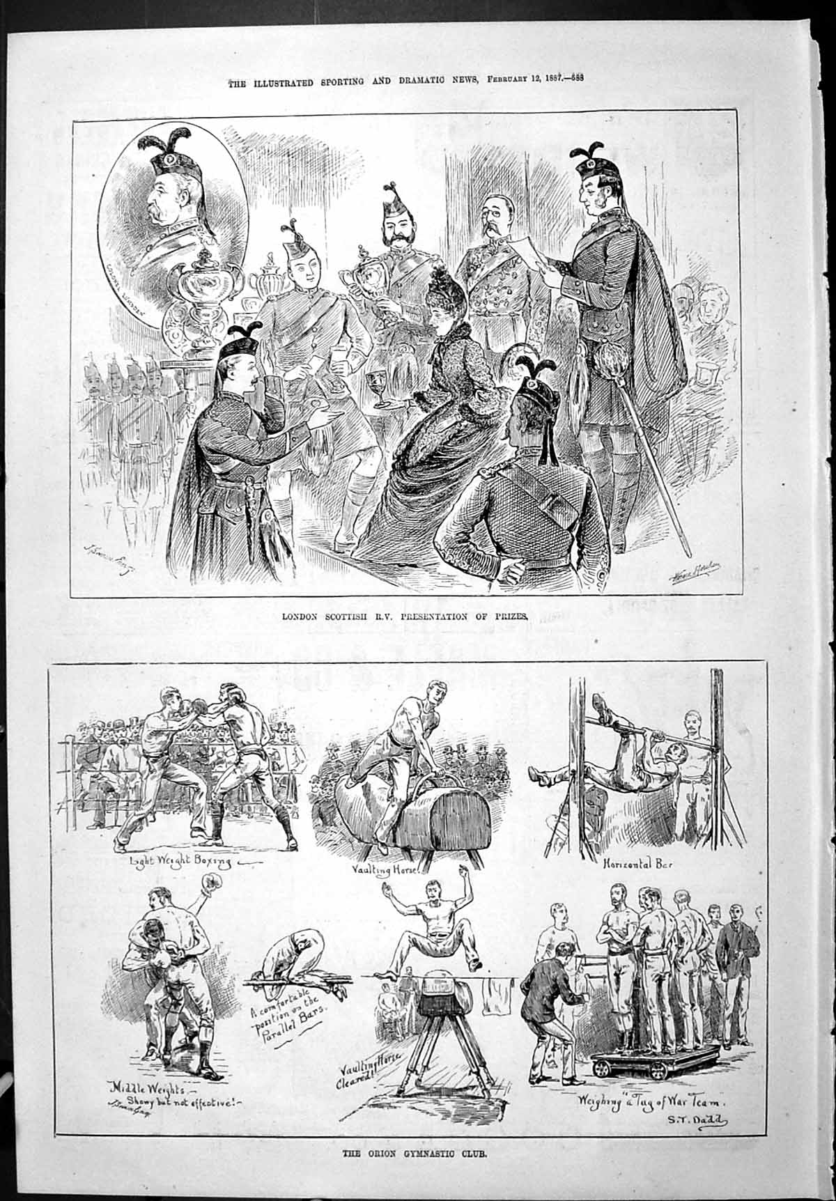 Old 1887 London Scottish Orion Gymnastics Boxing Vaulting Tug--War Sw Victorian