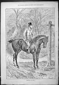 Antique Print Sporting Dramatic News 1887 Horse Huntsman Countryside Swain 19th