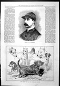 Old Sporting News 1887 Captain Lee-Barber Jockey Terrier Dog Show Wes Victorian