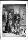 Old Sporting Dramatic News 1887 Promising Litter Puppy Dogs Dadd Fine Victorian
