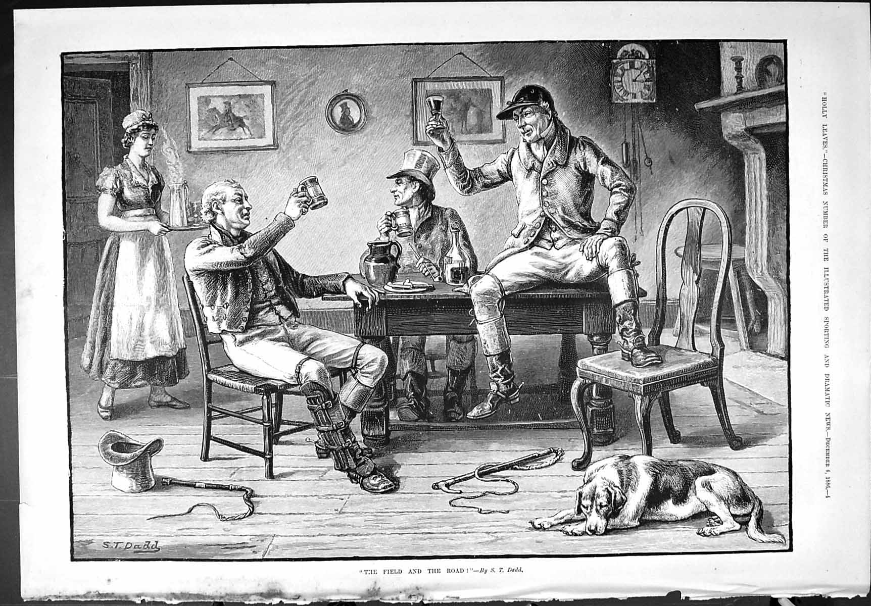 Old Sporting Dramatic News 1886 Field And Road Men Toasting Drink Dad Victorian