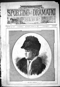Original Old Antique Print 1887 Portrait Miss Grace Hawthorne Beautiful Woman