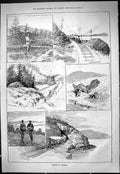 Old Theatre Critic 1887 Fishing Ontario Shanty Railway Train Angler A Victorian