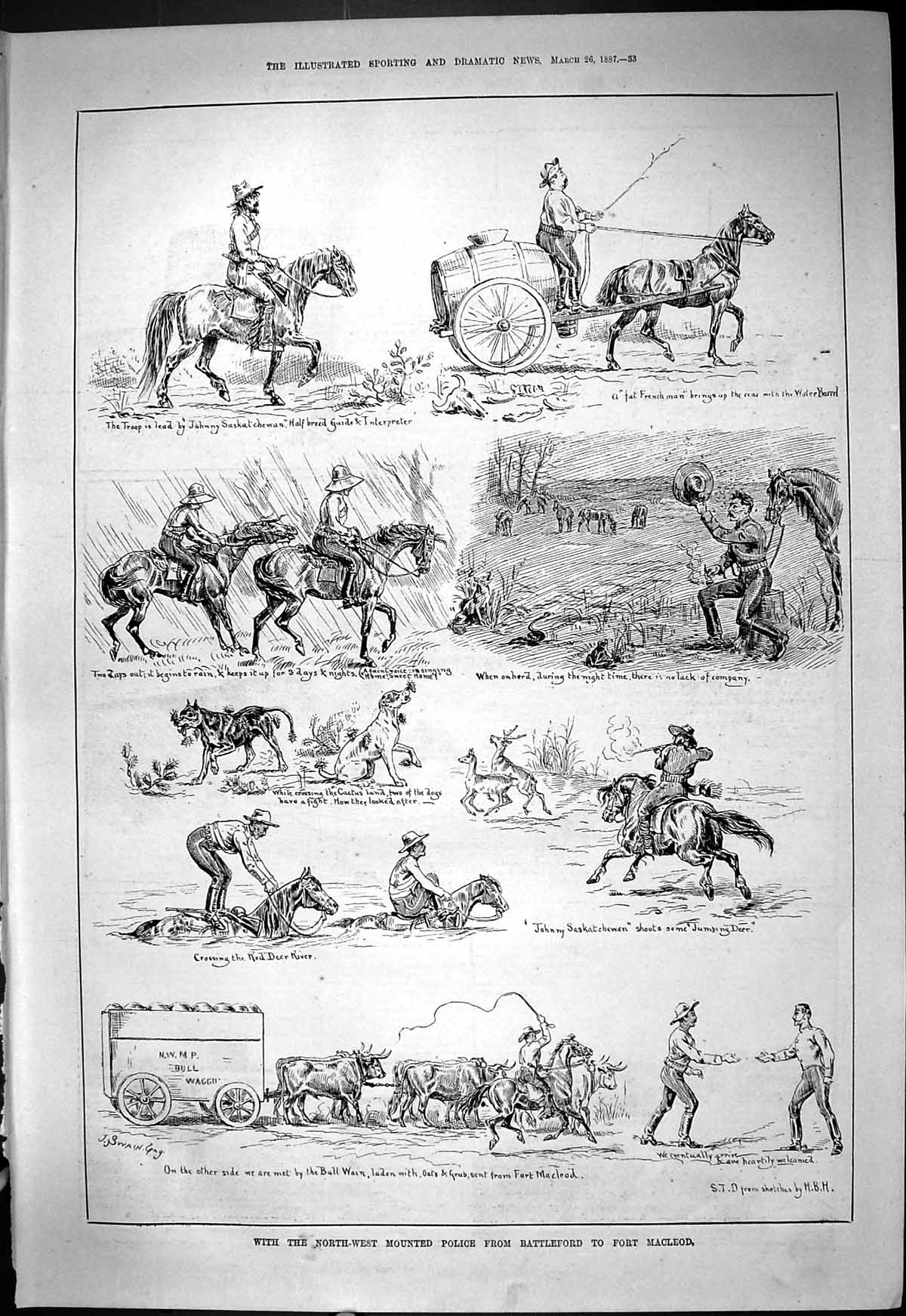 Old Mounted Police Battleford Fort Macleod Johnny Saskatchewan Bull W