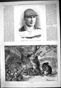 Old Print 1887 Portrait Jockey Cunningham Outlaws Hare Leverets Caldwell 19th