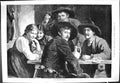 Old 1887 Fine Art Expected Guest Public Inn Men Smoking Pipe Drinking Victorian