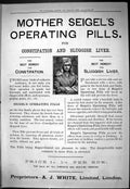 Antique Old Print 1887 Seigel'S Operating Pills Constipation Sluggish Liver
