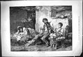 Original Old Antique Print 1887 Lesson Bowing Music Violin Wood Stick Children