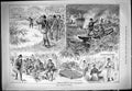 Original Old Antique Print 1887 Frog Hunting Spearing America New York Market