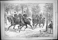 Antique Old Print 1887 Street Scene Hunting Horses Ladies Jockey Sport Swain