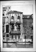 Old Theatre Critic 1887 Venice Canal Italy Gondola Boat Architecture Victorian