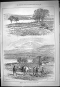 Antique Old Print 1887 Highland Sport Black Mount Loch Tulla Hunting Lodge 19th