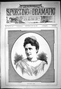 Original Old Antique Print 1887 Portrait Miss Eleanor Rees Beautiful Woman 19th