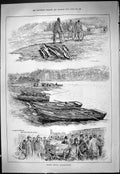 Old Print Salmon Netting Stanley-On-Tay Fishing Stanley Station Fish 1887 19th