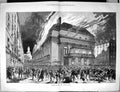 Antique Print Fire Burning Opera Comique Paris France Rescue Building 1887