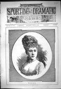 Original Old Antique Print 1887 Portrait Marie Tempest Beautiful Woman 19th