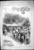 Antique Print Outdoor Fete Crystal Palace London Ballet Entertainment 1887 19th
