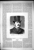 Old Antique Print Famous Horse Owner Mr LeopDe Rothschild 1887 Portrait 19th