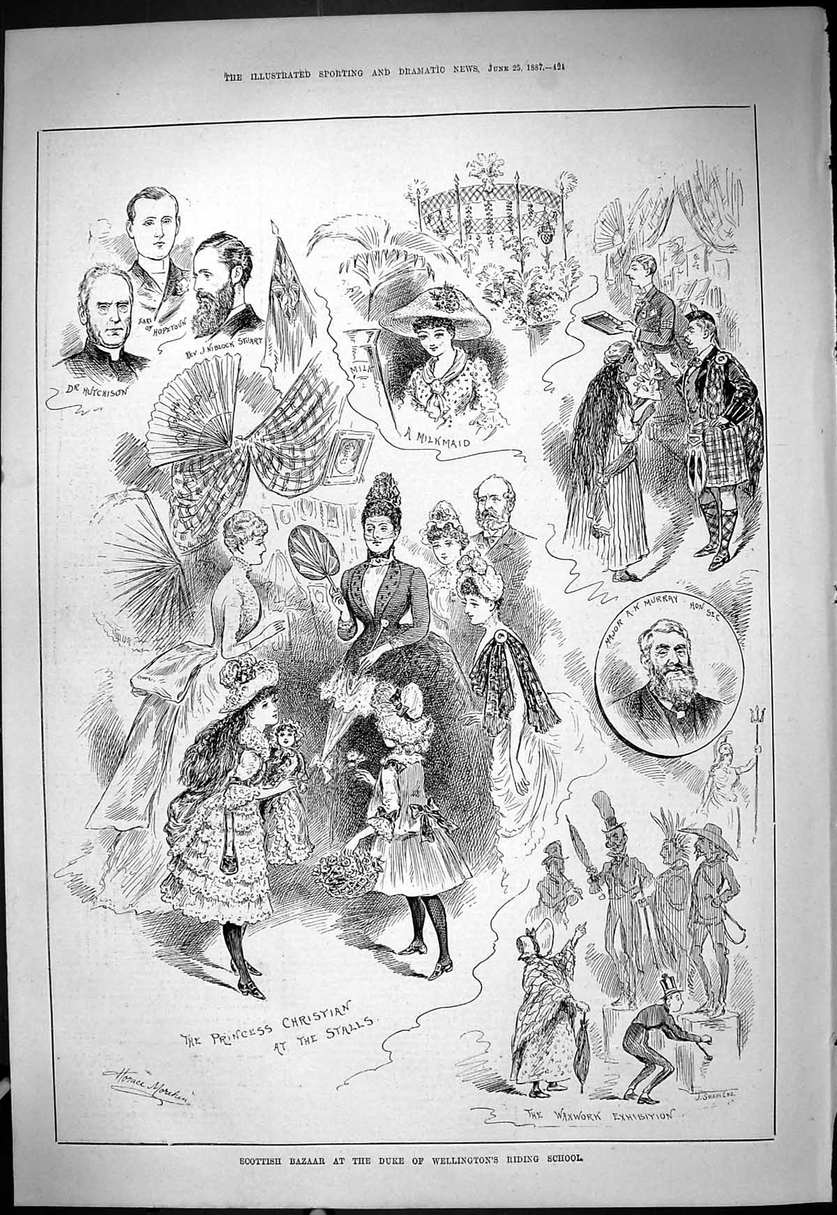 Old 1887 Scottish Bazaar Duke Willington Riding School Princess Chris Victorian