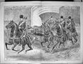 Antique Print Military Tournament Horses Galloping R.H.A. Royal Party 1887