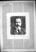 Antique Old Print 1887 Portrait Famous Horse Owner Sir George Chetwynd Bart