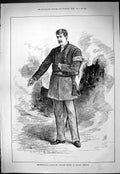 Antique Old Print 1887 Representative Actor Charles Warner Colonel Prescott