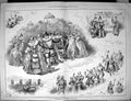 Old Antique Print Masque Flowers Gray'S Inn Theatre Entertainment 1887 19th