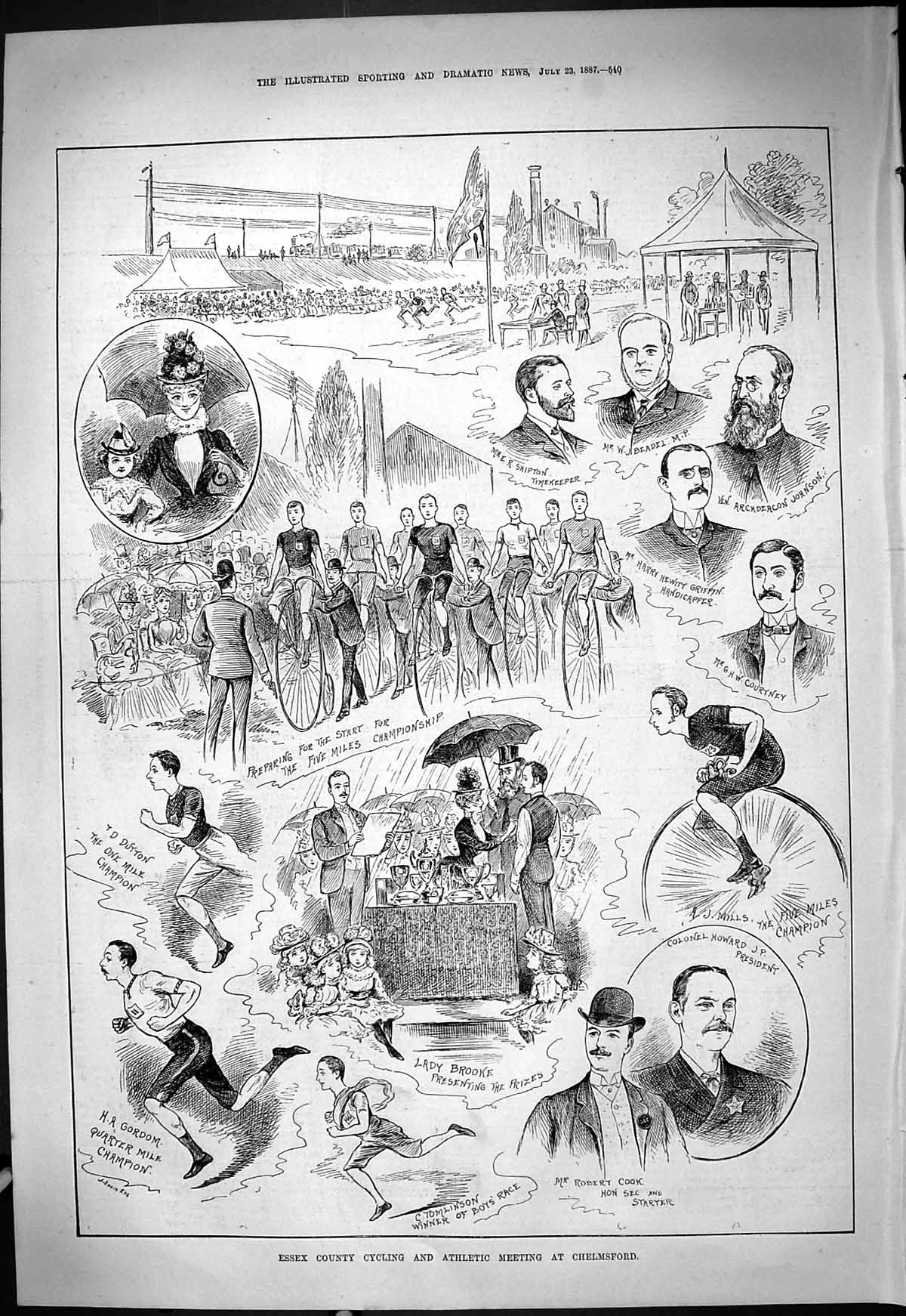 Old Essex County Cycling Athletic Chelmsford Howard Brooke 1887 Cook Victorian