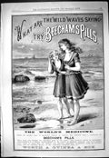 Old 1887 Advertisement Beechams Pills Ladies Bathing Costume Beach Sc Victorian