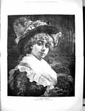 Old Print 1887 Portrait Cherry Duchess Fruit Basket Edelfeldt Pannemaker 19th