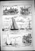 Old Print Yachting Cowes Irex Wendur Vol-Au-Vent Yachts 1887 Sport Swain 19th