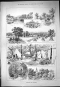 Old Print Bellaggio East Grinstead Ravine Walk Surveyors Camp 1887 Swain 19th