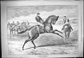 Antique Old Print Horse Racing Jockeys Display Irritability Sport 1887 Swain