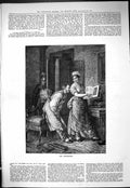 Old Antique Print 1887 Caretakers Cleaners Laughing Photo Album Man House 19th