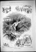 Original Old Antique Print Bells Haslemere Theatre Scenes Actors 1887 Victorian